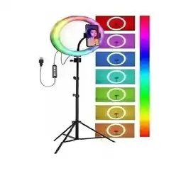 Falabella Aro De Luz 26 Cm Con Trípode Profesional 2 M De Altura Rgb Color oferta