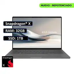 Falabella PORTATIL ZENBOOK Snapdragon X X1 26 100 / RAM 32GB LPDDR5X / SSD M.2 1TB/ WIN11 HOME/ 14 oferta