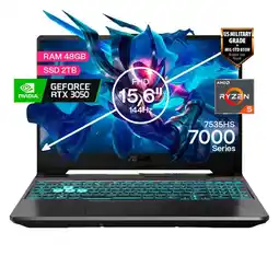 Falabella Portátil Gamer TUF AMD Ryzen 5 RAM 48GB SSD 2TB RTX 3050 4GB 144Hz ESPAÑOL oferta