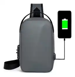 Falabella Bolso Morral De Seguridad Anti Robo Impermeable Y Usb Gris oferta