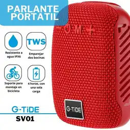 Falabella Parlante Bluetooth G-TIDE SV01 - Rojo oferta