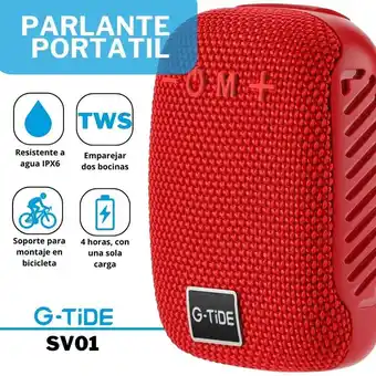 Falabella Parlante Bluetooth G-TIDE SV01 - Rojo oferta