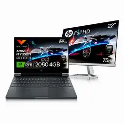 Falabella COMBO MONITOR & PORTATIL VICTUS 15-fb2025la FHD AMD R5-8645HS RAM 40GB 2TB SSD NVIDIA RTX 2050 oferta