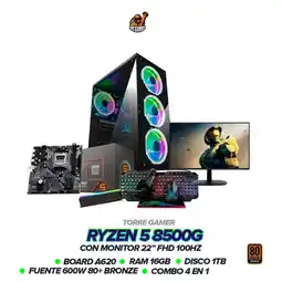 Falabella PC Gamer Ryzen 5 8500G / RAM 16GB / SSD 1TB / 600W BRZ / Board A620 /Monitor 22 oferta