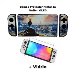 Falabella Acrilico Protector Zelda Breath + Vidrio Para Switch Oled oferta