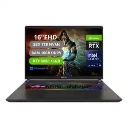 Falabella Portatil Vector 16 Hx AI Intel Core Ultra 9 275HX Ram 16GB SSD 1TB RTX 5080 16GB GDDR7 oferta