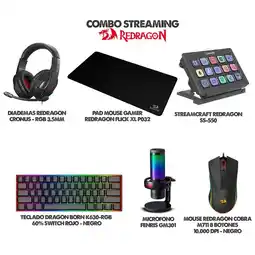 Falabella COMBO STREAMING - MICROFONO - STREAMCRAFT - TECLADO - DIADEMA - MOUSE Y PADMOUSE oferta