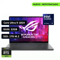 Falabella PORTATIL ROG ZEPHYRUS CORE ULTRA 9 185H RAM 32GB DDR5 SSD 1TB M.2 RTX 4070 8GB oferta