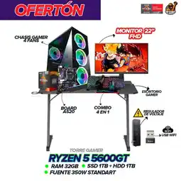 Falabella PC Gamer Ryzen 5 5600GT / 32GB RAM / 2TB SSD / A520 / 350W / Monitor 22 FHD oferta