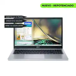 Falabella ACER-AMD Ryzen 5 7520U, SSD 512GB, LPDDR5 16GB, NO DVD, Pantalla 15.6 FHD oferta