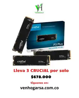 Falabella Combo x 3 SSD Crucial P3 Plus 500GB NVMe Original oferta