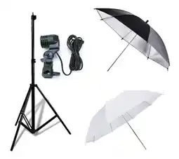Falabella Kit Iluminación X2 Sombrillas Blanca Y Negra Fotografía Trípode oferta