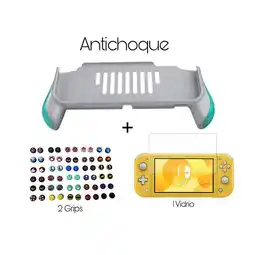 Falabella Handgrip Empuñadera Turquesa + Vidrio + 2 Grips Para Switch Lite oferta