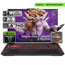 Falabella TUF GAMING A16 RYZEN 7 24GB 2TB RTX 4050 16″ FHD+ 144HZ W11 oferta