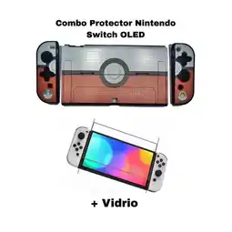 Falabella Acrilico Diseño Blanco - Rojo + Vidrio Protector Para Switch Oled oferta