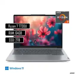 Falabella PORTATIL THINKBOOK - AMD RYZEN 7 7730U - 64GB DDR4 - 2TB SSD - WIN 11 PRO oferta