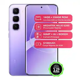 Falabella Celular Hot 60 Pro+ 256 Gb /8+8 Ram Color Violeta oferta