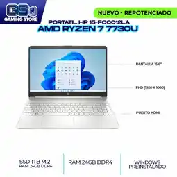 Falabella PORTATIL AMD RYZEN 7 7730U 15.6 FHD / RAM 24GB DDR4 3200MHZ/ SSD M.2 512GB (15-FC0012LA) oferta