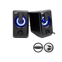 Falabella PARLANTE PARA PC RGB USB 6W 2.0 Y PLUG 3.5MM CONTROL VOLUMEN oferta