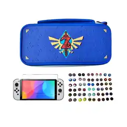 Falabella Estuche Edicion Azul + Vidrio + 2 Grips Para Switch Oled oferta