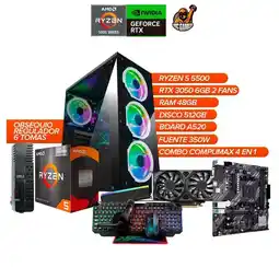 Falabella PC Gamer Ryzen 5 5500 RTX 3050 6GB 48GB RAM 512GB + OBSEQUIO Regulador 6 tomas oferta