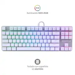 Falabella TECLADO MECANICO GAMER BLANCO RGB SWITCH CAFE GS200-B oferta