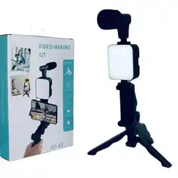 Falabella Kit Estabilizador Soporte Celular Luz Led Vlog Video Ay49 Color Negro oferta