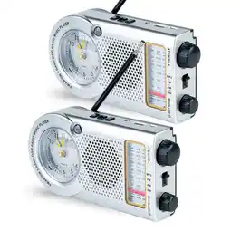 Falabella Set x2 Radio AMFMSW Largo Alcance con Reloj Bluetooth USB Gris oferta