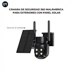 Falabella Cámara de seguridad inalámbrica 360° con panel solar 2k para exteriores visión nocturna sirena oferta