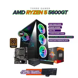 Falabella PC RYZEN 5 5600GT / RAM 16GB / SSD 1TB / CHASIS 4 FANS / 700W 80+ oferta