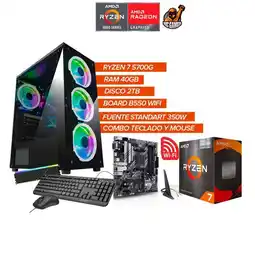 Falabella PC Gamer Ryzen 7 5700G / RAM 40GB / SSD 2TB / Board B550 WiFi oferta