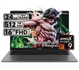 Falabella PORTÁTIL 16″ RYZEN 9 24GB RAM 512GB SSD WUXGA GRIS + KASPERSKY oferta