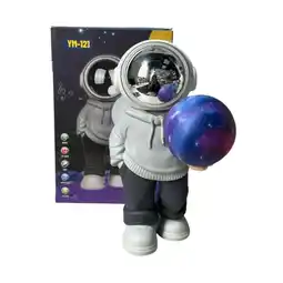 Falabella Lampara Y Parlante Bluetooth De Astronauta Luz Luna Gris Colores oferta