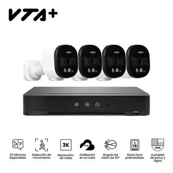 Falabella Kit Dvr 4 Cámaras 3K Disco 1Tb Exterior Cossmy Pro oferta