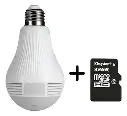 Falabella Combo Camara De Seguridad Bombillo 360 Wifi + Micro Sd 32gb oferta