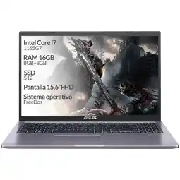 Falabella Portatil core i7 16gb 512gb ssd 15.6 fhd freedos x515ea oferta