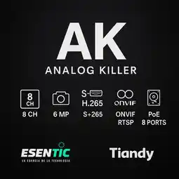 Falabella NVR Tiandy 8 Canales PoE - Compresión S+265 - Hasta 6TB oferta