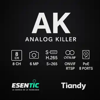 Falabella NVR Tiandy 8 Canales PoE - Compresión S+265 - Hasta 6TB oferta