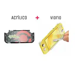 Falabella Protector Rígido De Pikapika Negro + Vidrio Para Switch Lite oferta