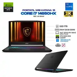 Falabella Portátil Gamer KATANA 16 144Hz / Core I7-14650HX / RTX 5060 8GB / RAM 32GB / SSD 1TB oferta