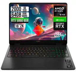 Falabella PORTATIL OMEN AMD RYZEN 9 8940HX RTX 5060 8GB SSD 2TB RAM 64GB 16 2K 144HZ oferta