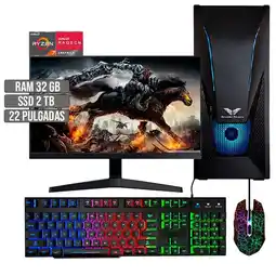 Falabella PC EQUIPO GAMER AMD RYZEN 7 5700G SSD 2TB RAM 32GB LED 22 FHD oferta