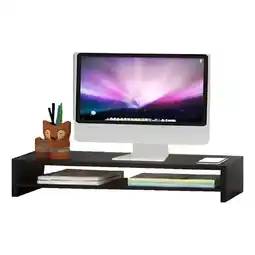 Falabella Soporte Elevador Monitor Base Doble Nivel Wengue oferta