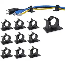 Falabella Pack 10 Clips ajustable autoadhesivo soporte Abrazaderas Cables X oferta