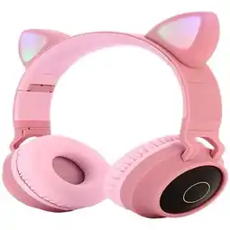 Falabella Audífonos Diadema con Luz Gamer Gato Inalámbricos Bluetooth Rosada oferta