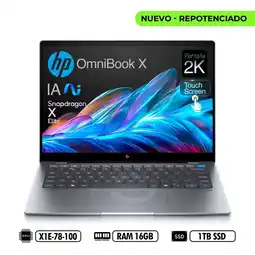 Falabella Portátil OmniBook X 14 2K Fe0001la Táctil Snapdragon X Elite X1E - RAM 16GB 1TB SSD Silver oferta