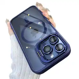Falabella Funda Luxury Transparente Con Aros y Magnetico Para iPhone 16 Azul Osc oferta