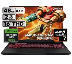 Falabella TUF A16 RYZEN 7 260 - RTX 5050 8GB GDDR7 - 48GB RAM - 2TB SSD - 16 FHD oferta