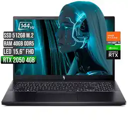 Falabella Portátil Gamer Nitro V 15 Ryzen 5 RTX 2050 40GB 512GB 144Hz oferta