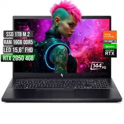 Falabella NITRO AMD RYZEN 5-7535HS RTX 2050 4GB SSD 1TB RAM 16GB LED 15,6 FHD 144Hz oferta